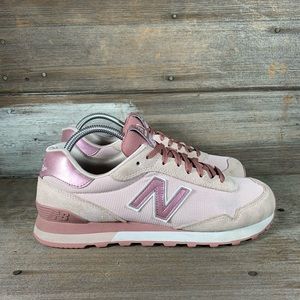 New Balance 515 Pink Metallic Sneakers